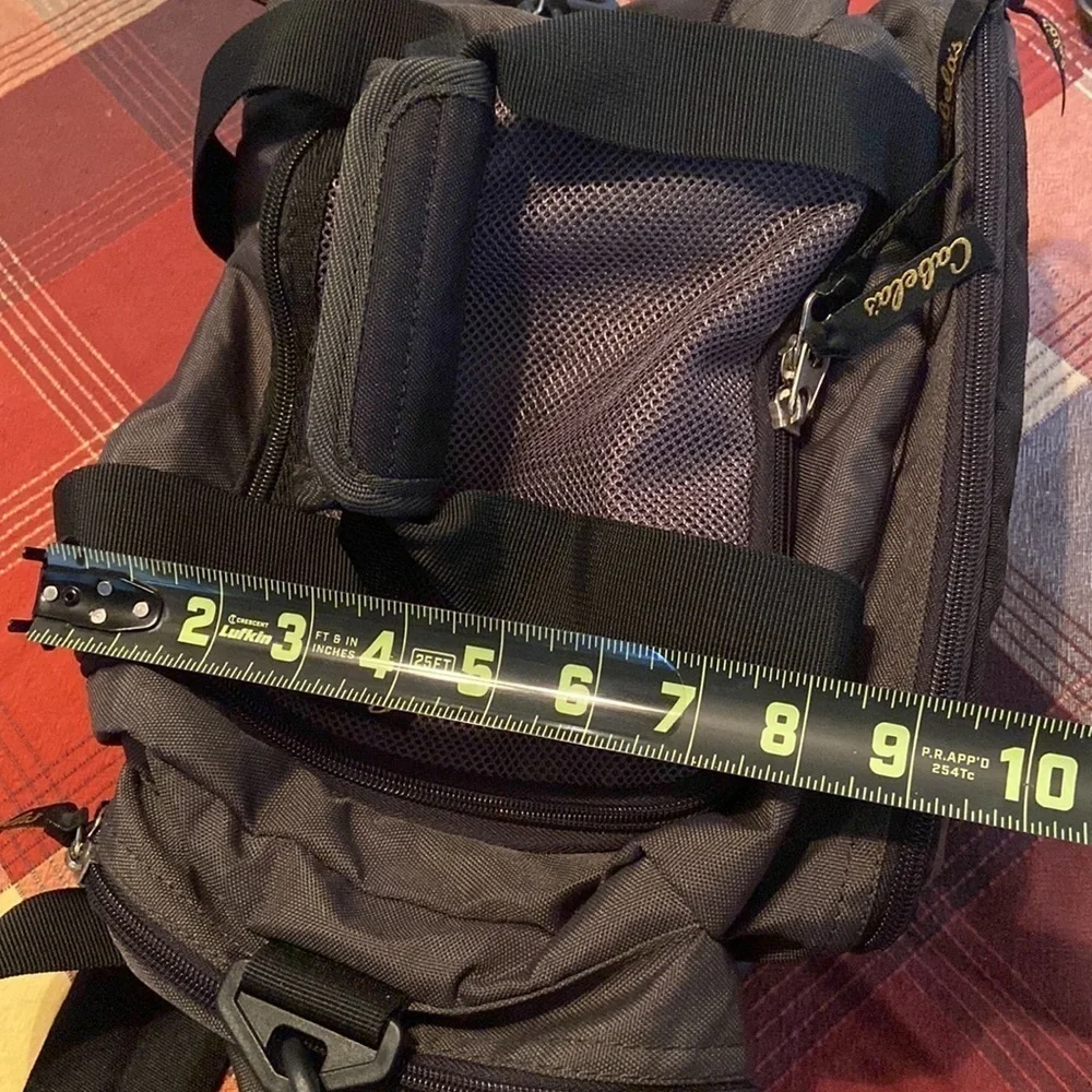 Cabela’s Travel Gear Catch All Shoulder Bag Pockets Greenish Gray Black